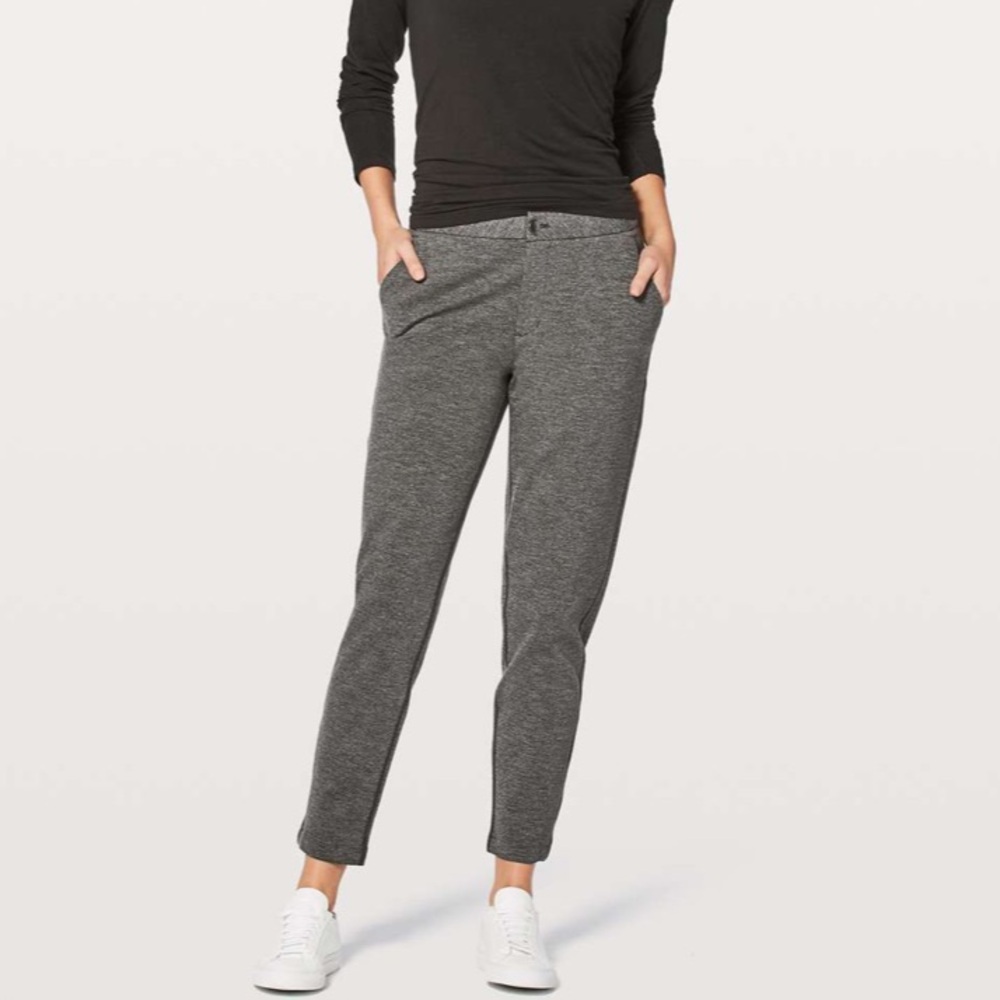Lululemon City Trek Trouser II, Heathered Black, size 8